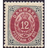 1895-1901. To-farvede 12 øre AFA nr. 26B, postfrisk Ubrugt stemplet