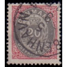 1875. To-farvede 20 øre AFA nr. 28, postfrisk Ubrugt stemplet