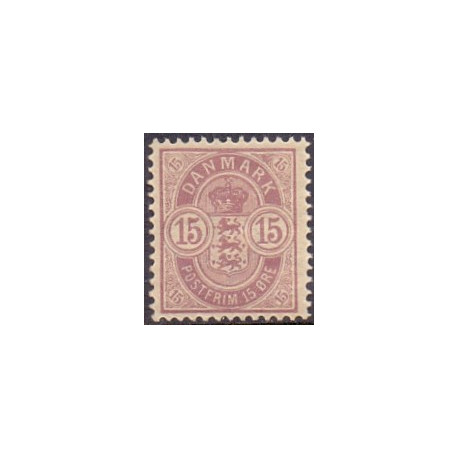 1901-02. Våbentype, 15 Øre, Vm. III AFA nr. 38,  postfrisk Ubrugt Stemplet FDC