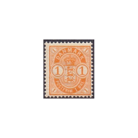 1901-02. Våbentype, 1 Øre, Vm. III AFA nr. 37,  postfrisk Ubrugt Stemplet FDC