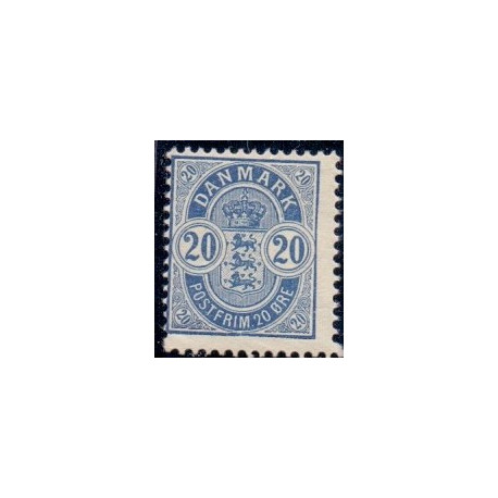 1902. Våbentype, 20 Øre, Vm. III AFA nr. 36C,  postfrisk   Ubrugt Stemplet FDC