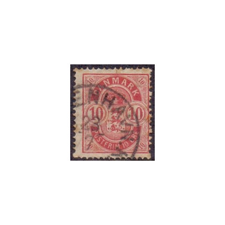 1884. Våbentype, 10 Øre, store hjørnetal. AFA nr. 35 postfrisk  Ubrugt Stemplet FDC