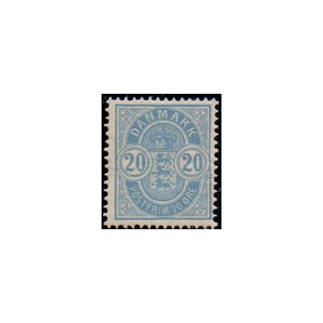 1895. Våbentype, 20 Øre, Vm. II AFA nr. 36B,  postfrisk  Ubrugt Stemplet FDC