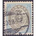 1895-1901. To-farvede 3 øre AFA nr. 22By, postfrisk Ubrugt stemplet