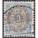 1895-1901. To-farvede 3 øre AFA nr. 22By, postfrisk Ubrugt stemplet