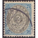 1902-03. To-farvede 3 øre AFA nr. 22Cy, postfrisk Ubrugt stemplet