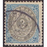 1902-03. To-farvede 3 øre AFA nr. 22Cy, postfrisk Ubrugt stemplet