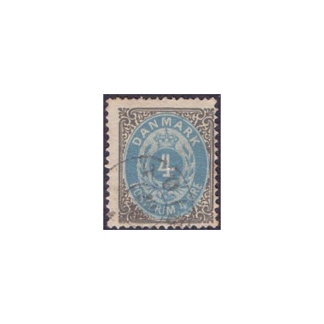 1902-03. To-farvede 4 øre AFA nr. 23C, postfrisk Ubrugt stemplet
