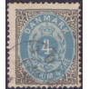 1902-03. To-farvede 4 øre AFA nr. 23C, postfrisk Ubrugt stemplet
