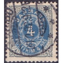1895-1901. To-farvede 4 øre AFA nr. 23By, postfrisk Ubrugt stemplet