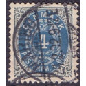 1895-1901. To-farvede 4 øre AFA nr. 23By, postfrisk Ubrugt stemplet