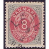 1875. To-farvede 8 øre AFA nr. 25, postfrisk   Ubrugt stemplet