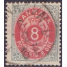 1875. To-farvede 8 øre AFA nr. 25, postfrisk   Ubrugt stemplet