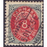 1895-1901. To-farvede 8 øre AFA nr. 25By, postfrisk Ubrugt stemplet