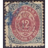 1895-1901. To-farvede 12 øre AFA nr. 26B, postfrisk Ubrugt stemplet