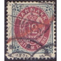 1895-1901. To-farvede 12 øre AFA nr. 26B, postfrisk Ubrugt stemplet