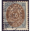 1895-1901. To-farvede 16 øre AFA nr. 27By, postfrisk Ubrugt stemplet