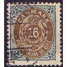 1895-1901. To-farvede 16 øre AFA nr. 27By, postfrisk Ubrugt stemplet