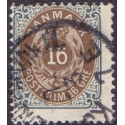 1895-1901. To-farvede 16 øre AFA nr. 27By, postfrisk Ubrugt stemplet
