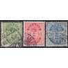 1902. Våbentype, 5-20 Øre, Vm. III AFA nr. 34C-36C,  stemplet Ubrugt Stemplet FDC
