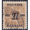 1918. 27-Øres provisorier. VM krone, AFA nr. 94 stemplet  Ubrugt Stemplet FDC