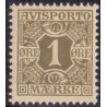 Avisporto. 1907. 1 Øre oliven. AFA. nr. 1, ubrugt, postfrisk, stemplet