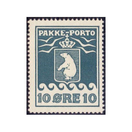 Grønland/Greenland 1915. 10 Øre. Blå . AFA nr.7I. postfrisk stemplet