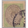 DWI. 1876-1901. 5 Cents, grøn/grå. AFA nr 10 med plet mellem 5 og Cent