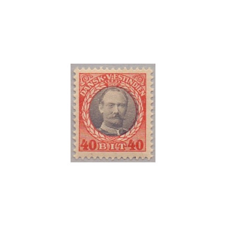 DWI. 1907-08. Kong Fred. VIII 40 bit. AFA nr. 42 Perlefejl i v ramme *