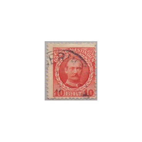 DWI. 1907-08. Kong Fred. VIII 10 bit. AFA nr. 37, buler i syd rammen st.