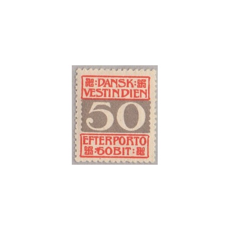 DWI. Portomærker 1905. 50 Bit AFA nr.8 B: farveplet ved 50  *