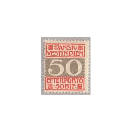 DWI. Portomærker 1905. 50 Bit AFA nr.8 B: brud NØV ramme **