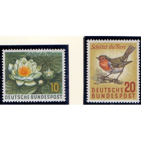 Vesttyskland. 1957. Naturbeskyttelse. AFA nr. 1237-38  **     , st.