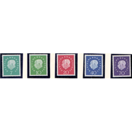 Vesttyskland. 1959. Præsident Heuss. AFA nr. 1271-75 **     , st.