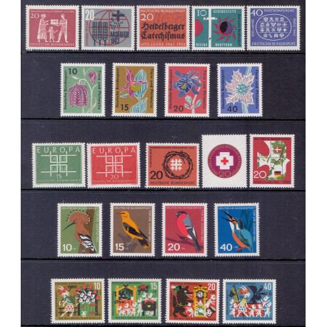 Vesttyskland. 1963. Komplet årgang ** AFA nr. 1354-1375   , st.