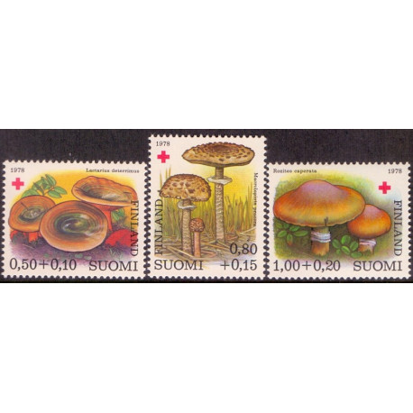 Finland. 1978. Spiselige svamps AFA nr. 837-39 **  , postfrisk stemplet FDC