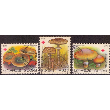 Finland. 1978. Spiselige svamps AFA nr. 837-39 **  , postfrisk stemplet FDC
