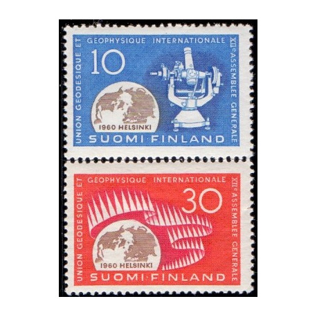 Finland. 1960. Int. Geodætisk-geofysisk kongres. AFA nr. 530-31 **     , postfrisk stemplet FDC