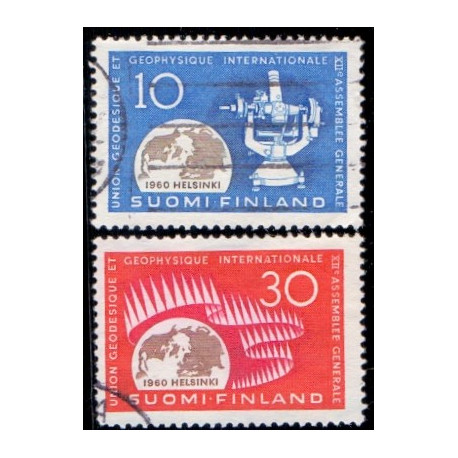 Finland. 1960. Int. Geodætisk-geofysisk kongres. AFA nr. 530-31 **     , postfrisk stemplet FDC