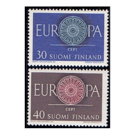 Finland. 1960. Europamærker. AFA nr. 533-34 **    , postfrisk stemplet FDC