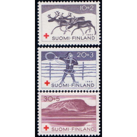 Finland. 1960. Røde Kors. AFA nr. 536-38 **    , postfrisk stemplet FDC