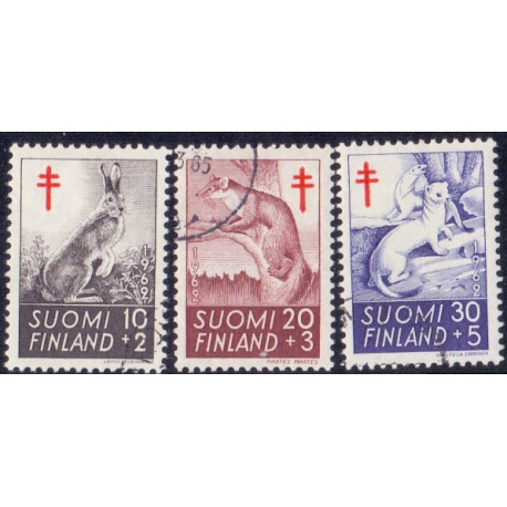 Finland. 1962. Dyr. AFA nr. 559-61 **   , postfrisk stemplet FDC