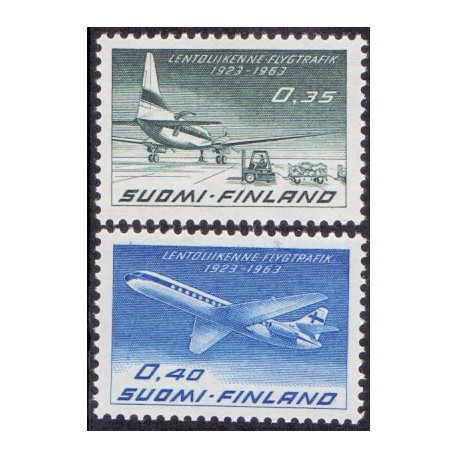 Finland. 1963. Finnaris jubilæum AFA nr. 592-93 **       , postfrisk stemplet FDC