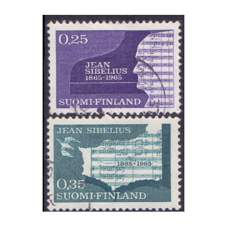 Finland. 1965. Jean Sibelius. AFA nr. 611-12 **      , postfrisk stemplet FDC