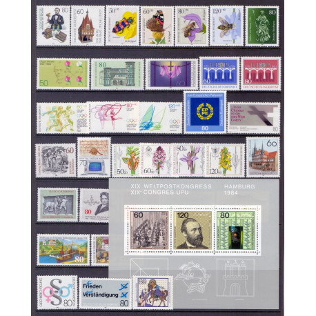 Vesttyskland. 1984. Komplet årgang **. AFA nr. 2140-2176  , st.