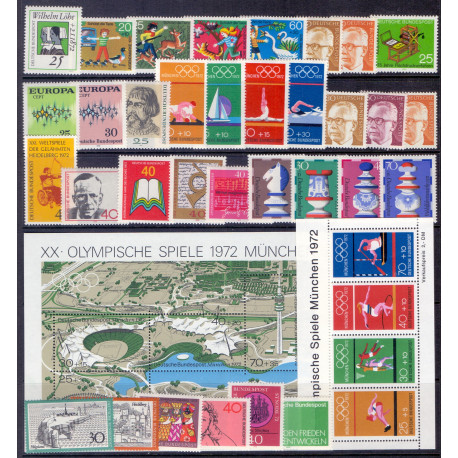 Vesttyskland. 1972. Komplet årgang ** AFA nr. 1669-1707   , st.