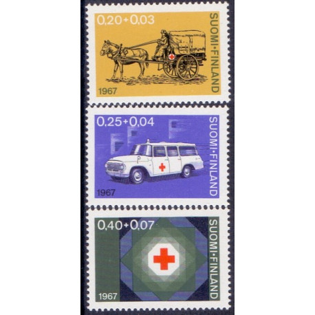 Finland. 1967. Røde Kors. AFA nr. 638-40 **   , postfrisk stemplet FDC