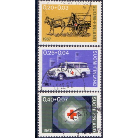 Finland. 1967. Røde Kors. AFA nr. 638-40 **   , postfrisk stemplet FDC