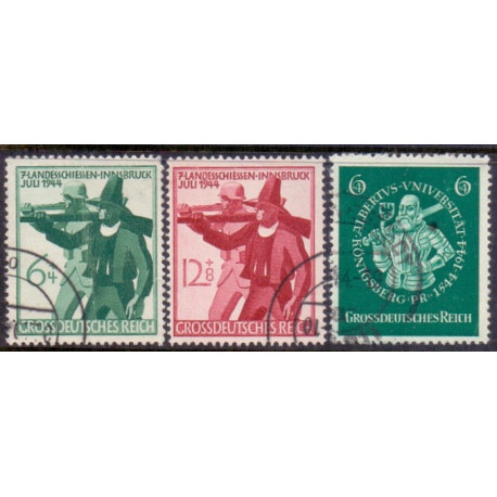 Rige. 1944. Landskydning & Königsberg Uni. AFA nr. 889-91 **   st. used