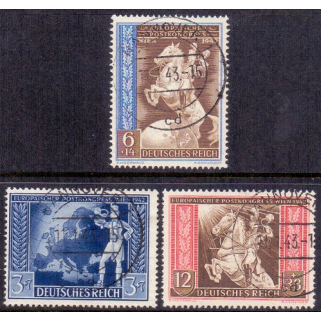 Rige. 1942.  Europæisk postkongres. AFA nr. 815-17 **     st. used